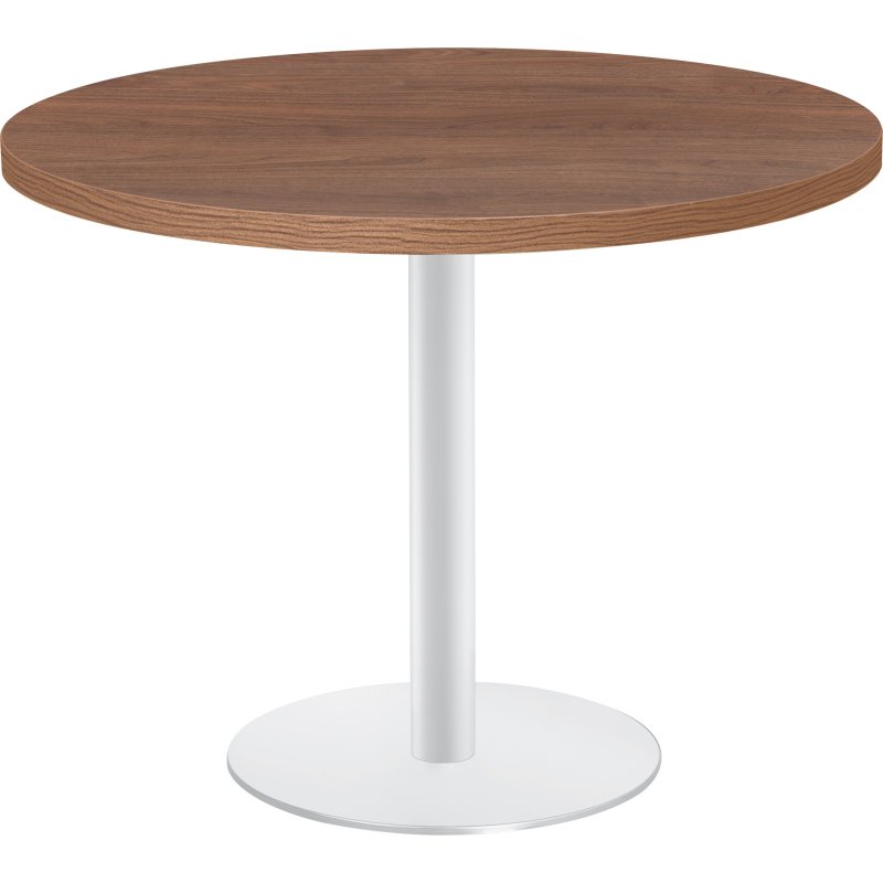 Table ronde Shiny plateau épais pied métal mat