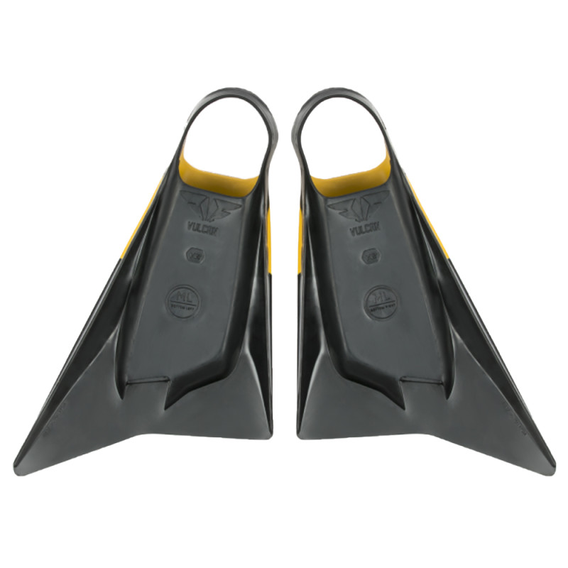 Palmes bodyboard the vulcan v2 gris jaune noir