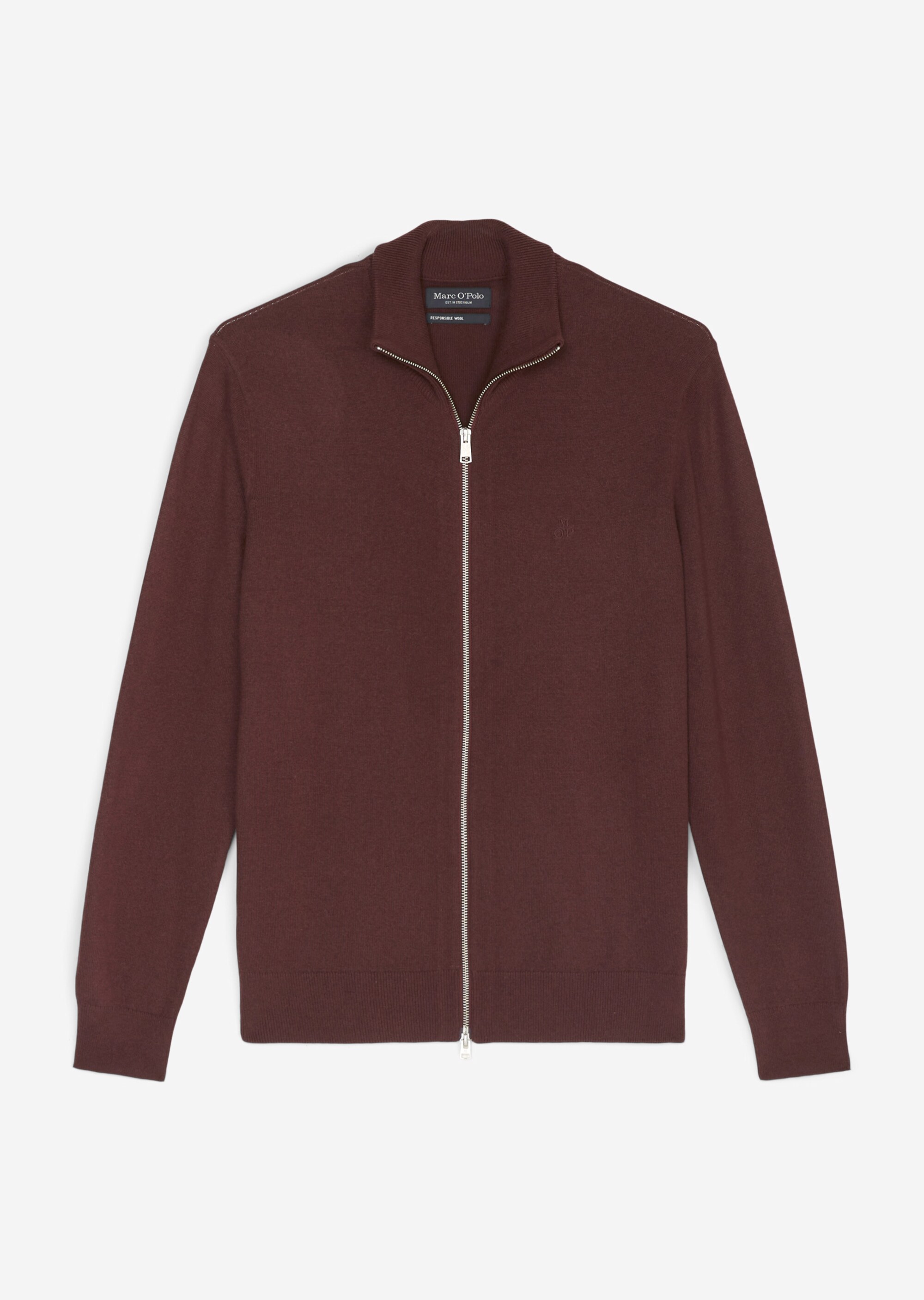 Zip-Cardigan regular aus softem Baumwolle-Schurwolle-Mix