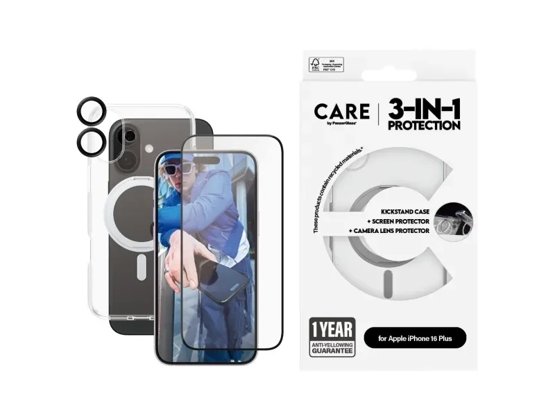 CARE by PanzerGlass - Feature 3-in-1 Ceramic Bundle - iPhone 16 Plus