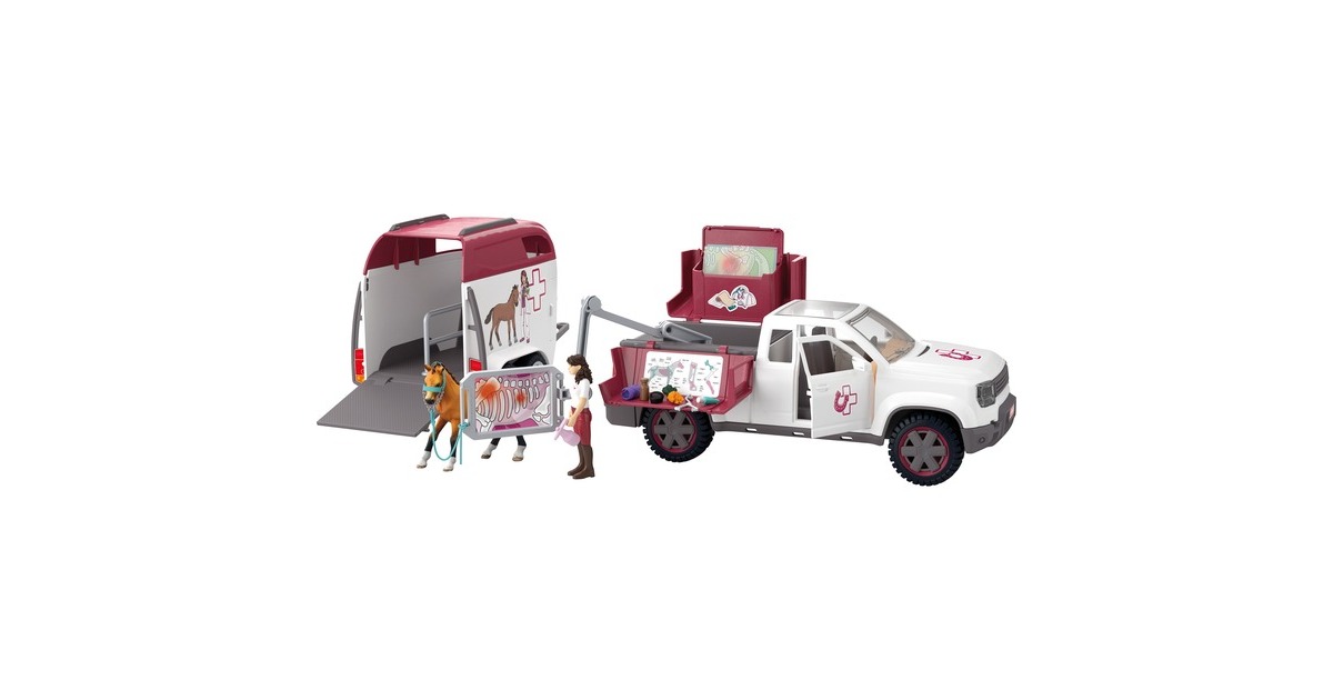 SchleichHorse Club - Mobiele dierenarts met aanhanger speelgoedvoertuig  (42704)