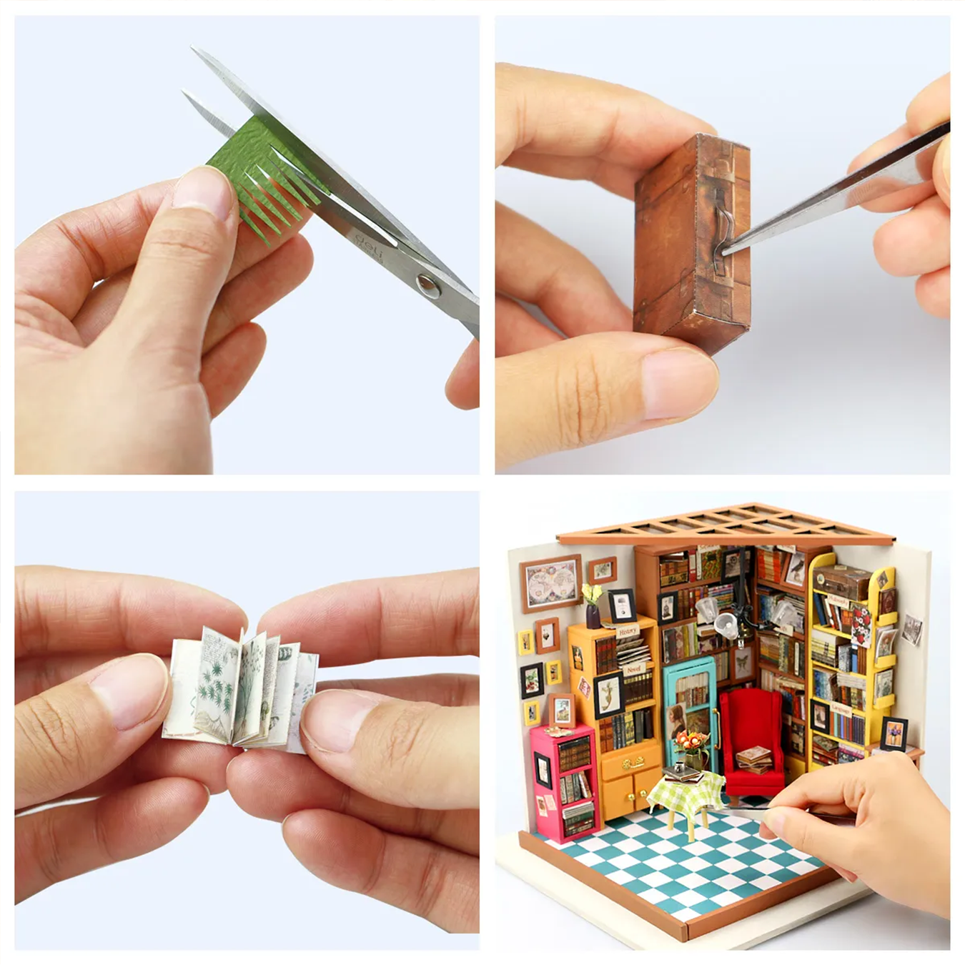 (221-tlg. Set) Rolife Modell Bausatz DIY Miniatur Haus mit Licht Home Deko für Erwachsene (DG102) - Sam's Study