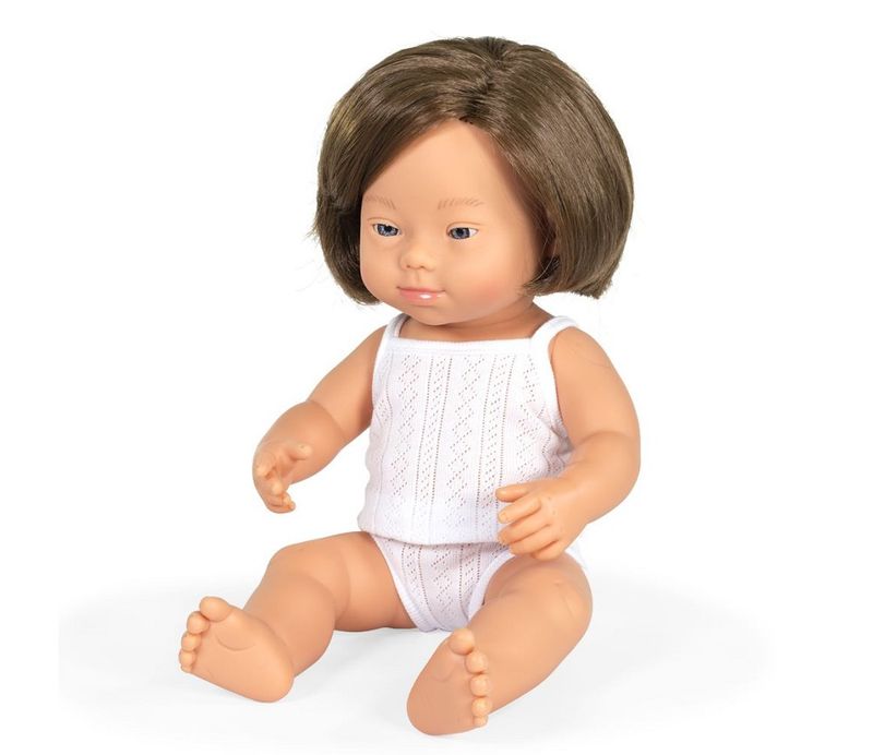 Miniland Jentedukke med Downs Syndrom, 38 cm.