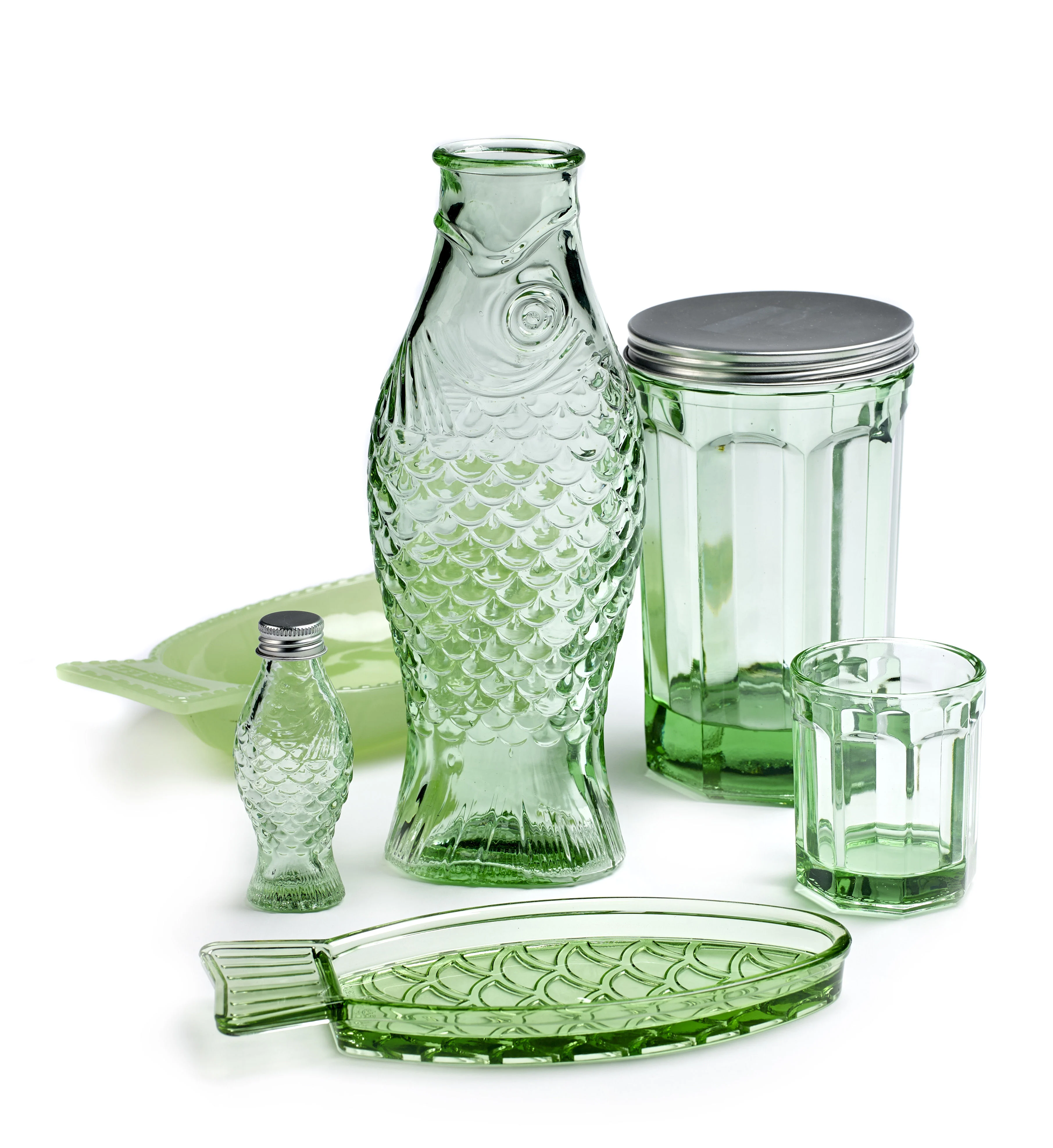 FISH & FISH - Carafe verre | Vert
