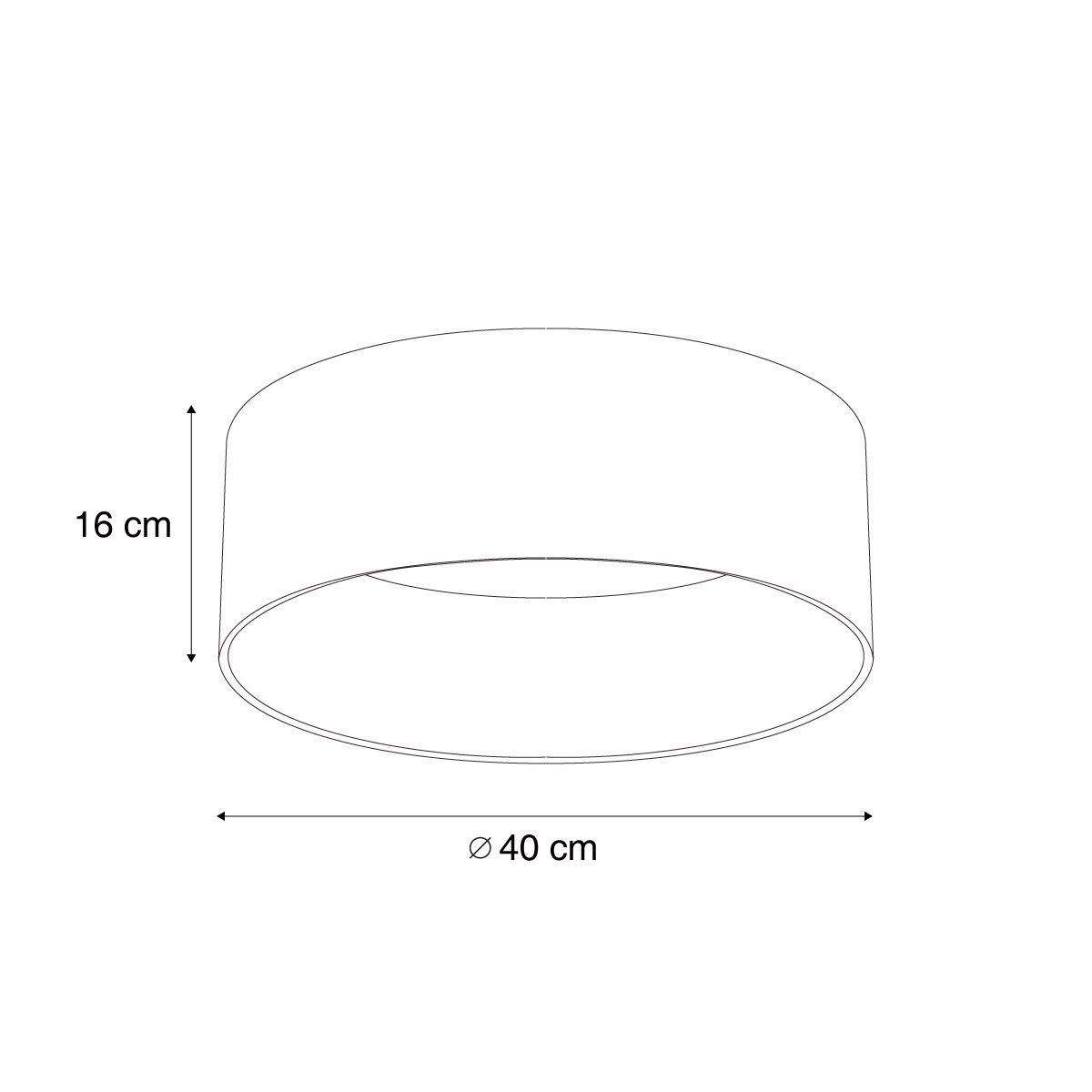 Moderne plafondlamp zwart transparant 40cm incl. LED 3-staps dimbaar - Sue