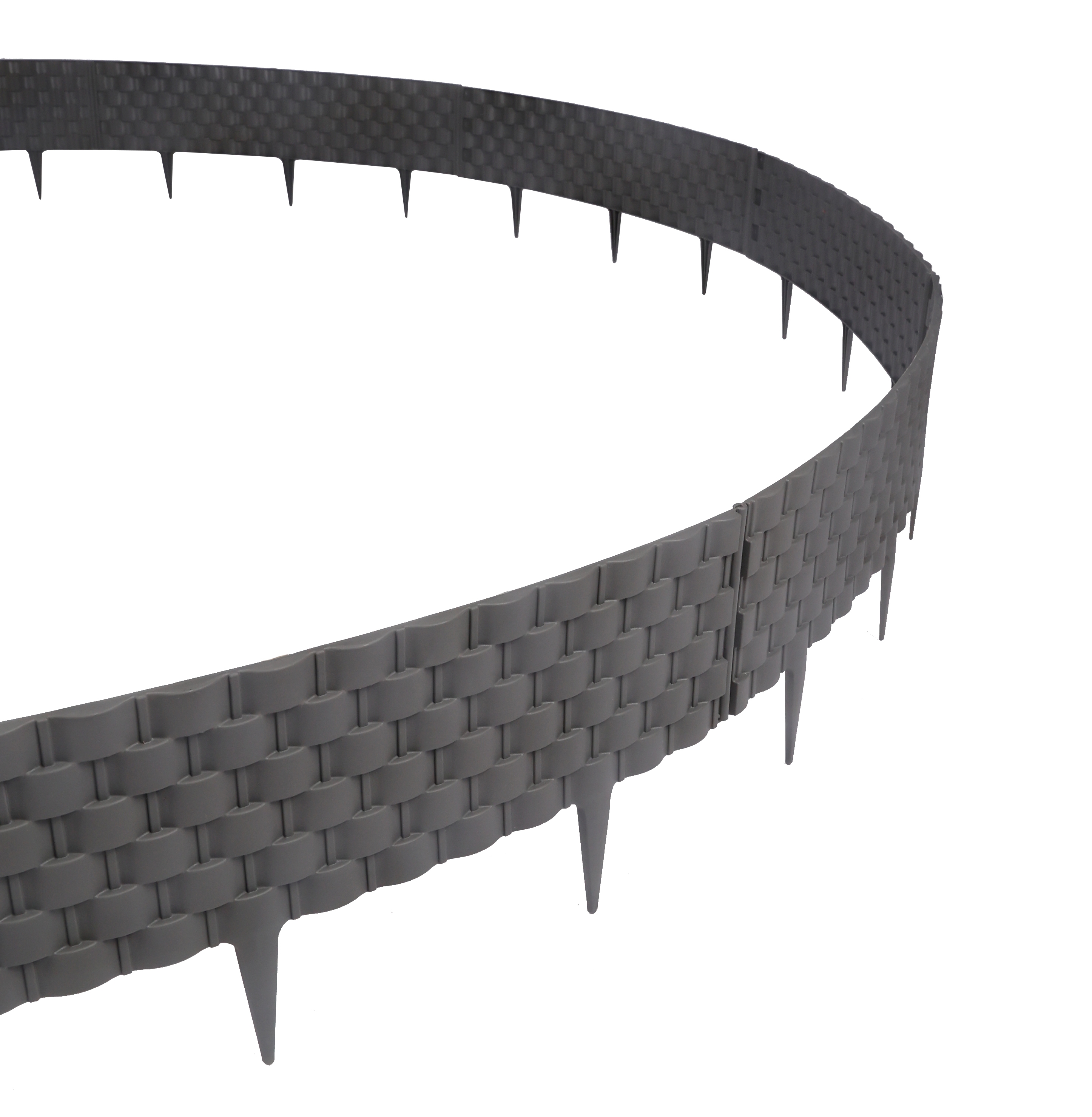 Rasenkante Rattanoptik anthrazit 10er Set