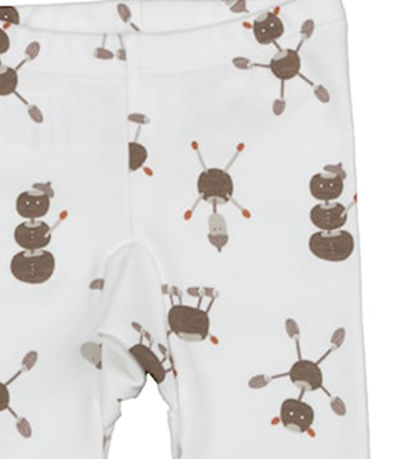 Katvig Leggings - Off White m. Kastanienfiguren