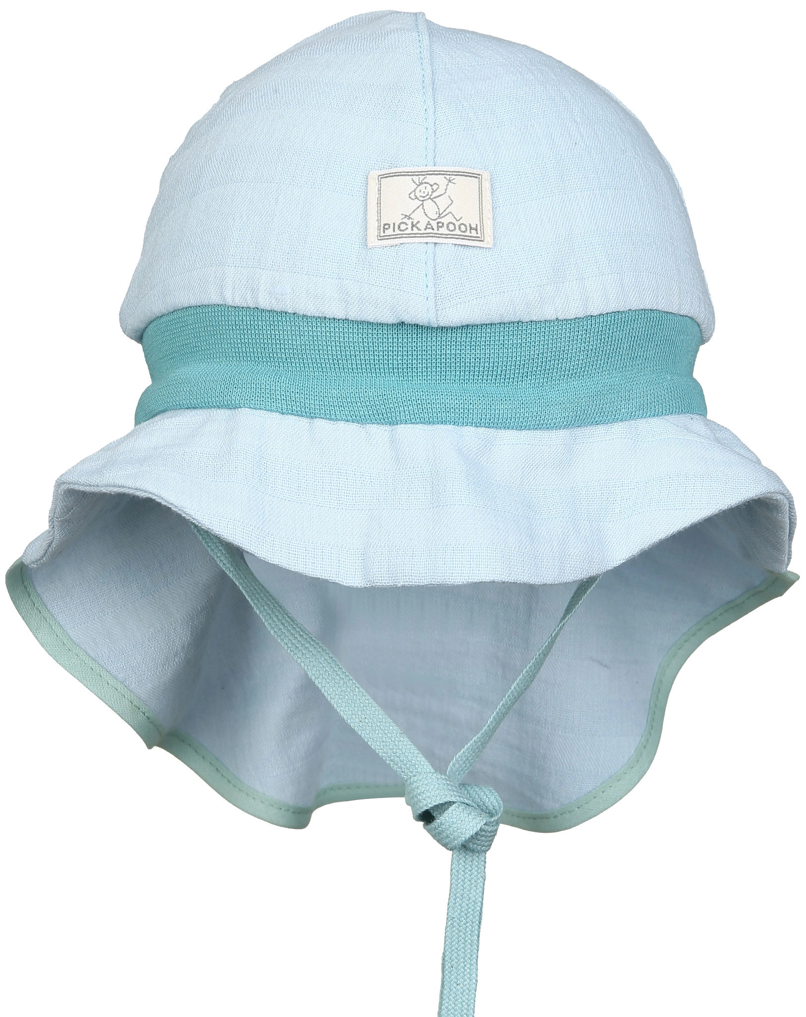 Sonnenhut FEUERWEHR - MUSSELIN in blue surf/slate green