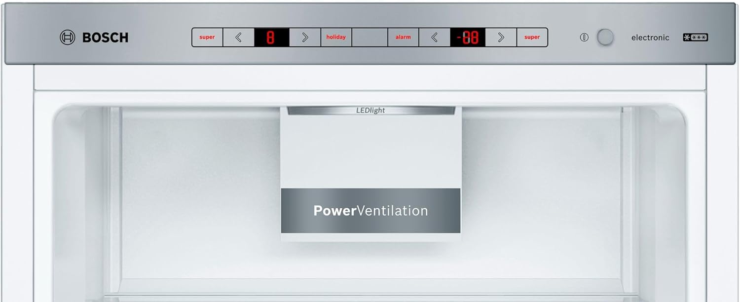 Bosch KGE49AWCA Serie 6 Freistehende XXL-Kühl-Gefrier-Kombination, 201 x 70 cm, 163 kWh pro Jahr, Weiß, 302 L Kühlteil & 117 L Gefrierteil, LowFrost, VitaFresh