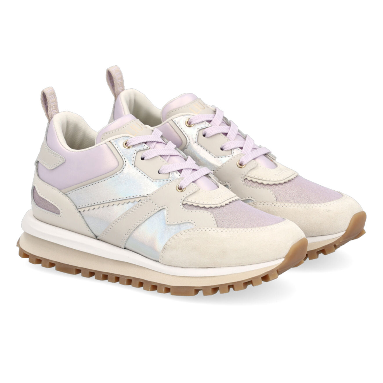 Liu-Jo Sneakers en Cuir & Textile Unia rose doré/argenté/beige