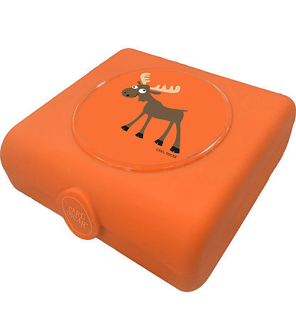 Carl Oscar Sandwich Box - 14,5 cm - Orange m. Elch