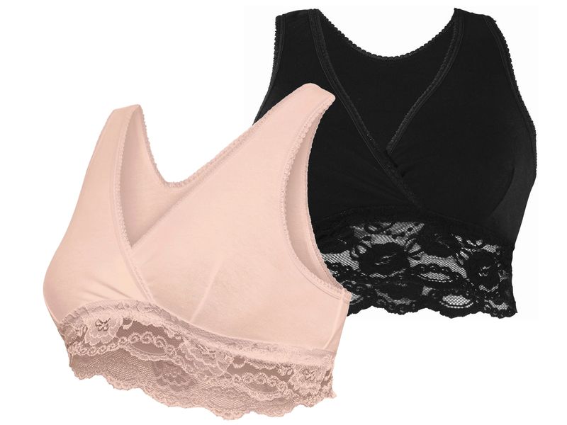 Carriwell Still-BH mit Spitzen Schwarz   Nude, L Crossover Still-BH