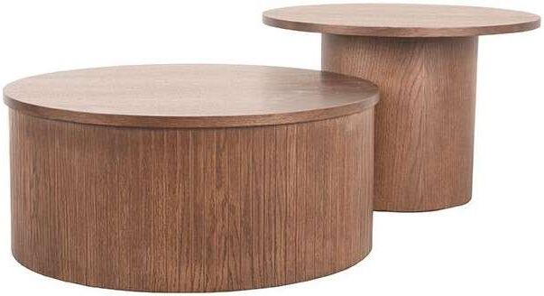 Salontafelset Walnoot Oliva ⌀70  x H40 cm