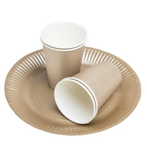 (15er Set) Pappbecher Einweg Papier Becher Party Geschirr Tisch Deko (89310I) - Gold