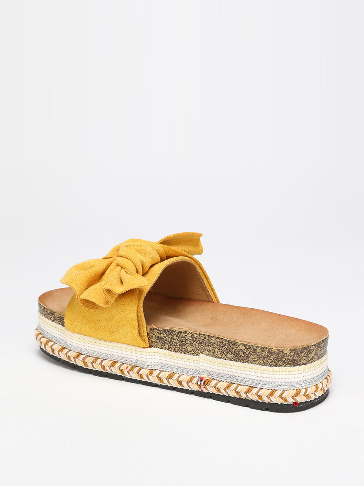 Mules à noeud et motifs ethniques- Jaune