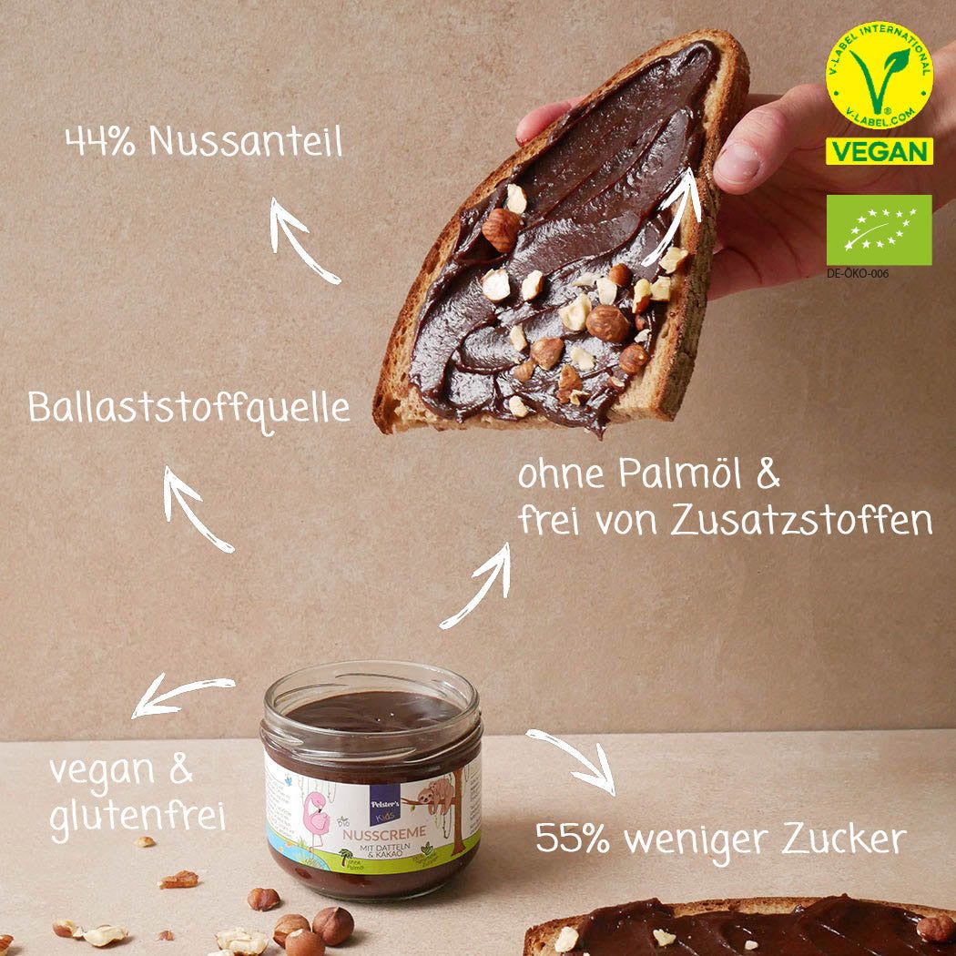 Pelster's Bio Nusscreme mit Datteln und Kakao