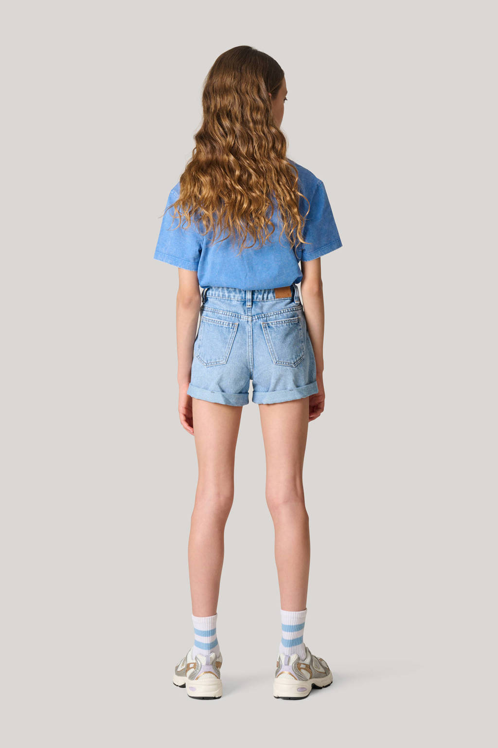 Shoeby high waist regular fit denim short light blue denim
