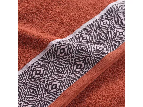Drap de Bain 90 x 150 cm Esteban Terracotta - Eponge Jacquard