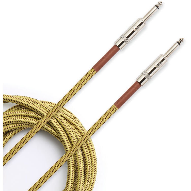 D'Addario PW-BG-20TW Braided instrumentkabel tweed 20ft (6 m) recht-recht