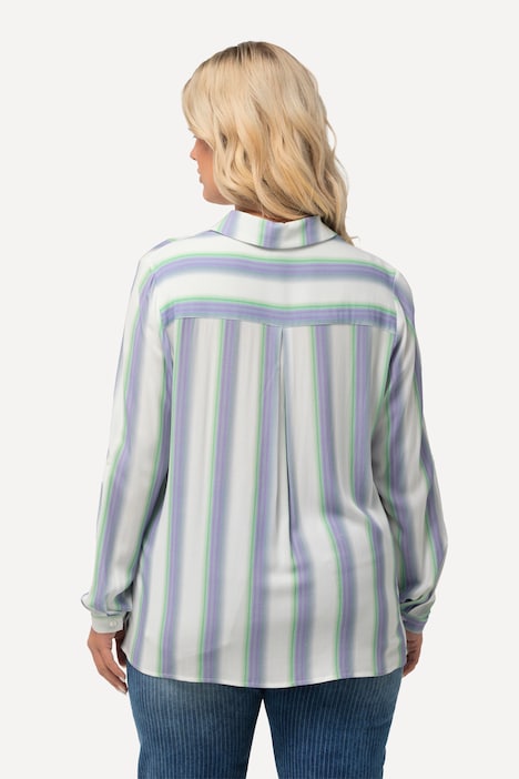 Hemdbluse, Streifen, Hemdkragen, Langarm