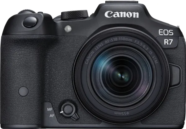 Canon EOS R7 - Digitalkamera - spejlløst - 32.5 MP - 4K / 60 fps - 8.3x optisk zoom RF-S 18-150 mm F3.5-6.3 IS STM objektiv - Wi-Fi, Bluetooth