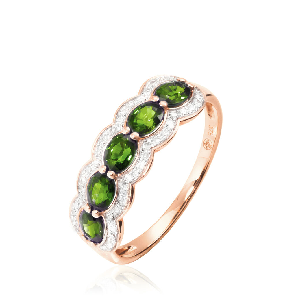 Bague Margaux Or Rose Péridot Et Diamant