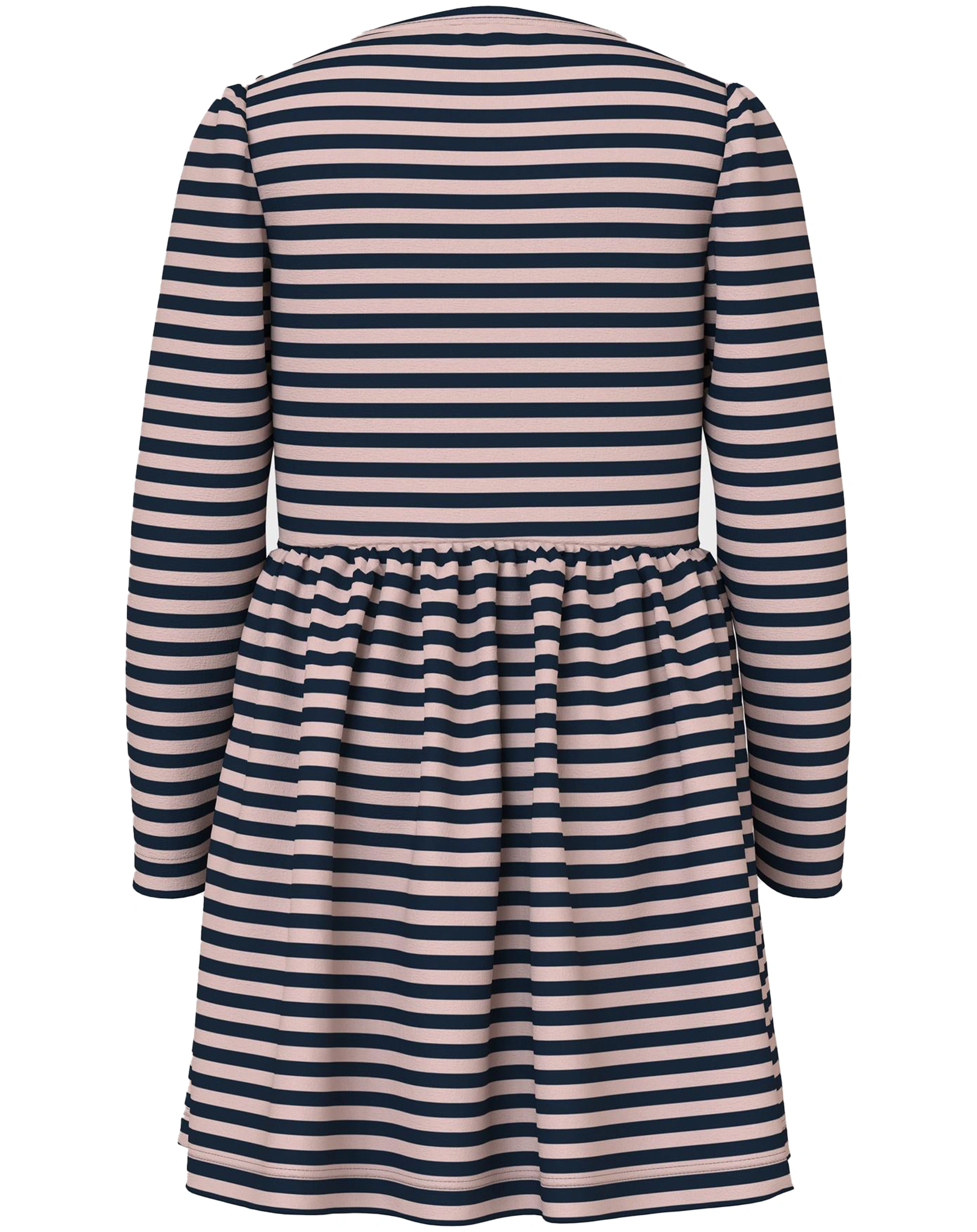 Langarm-Kleid NMFVALENTINA STRIPES in rosa/schwarz