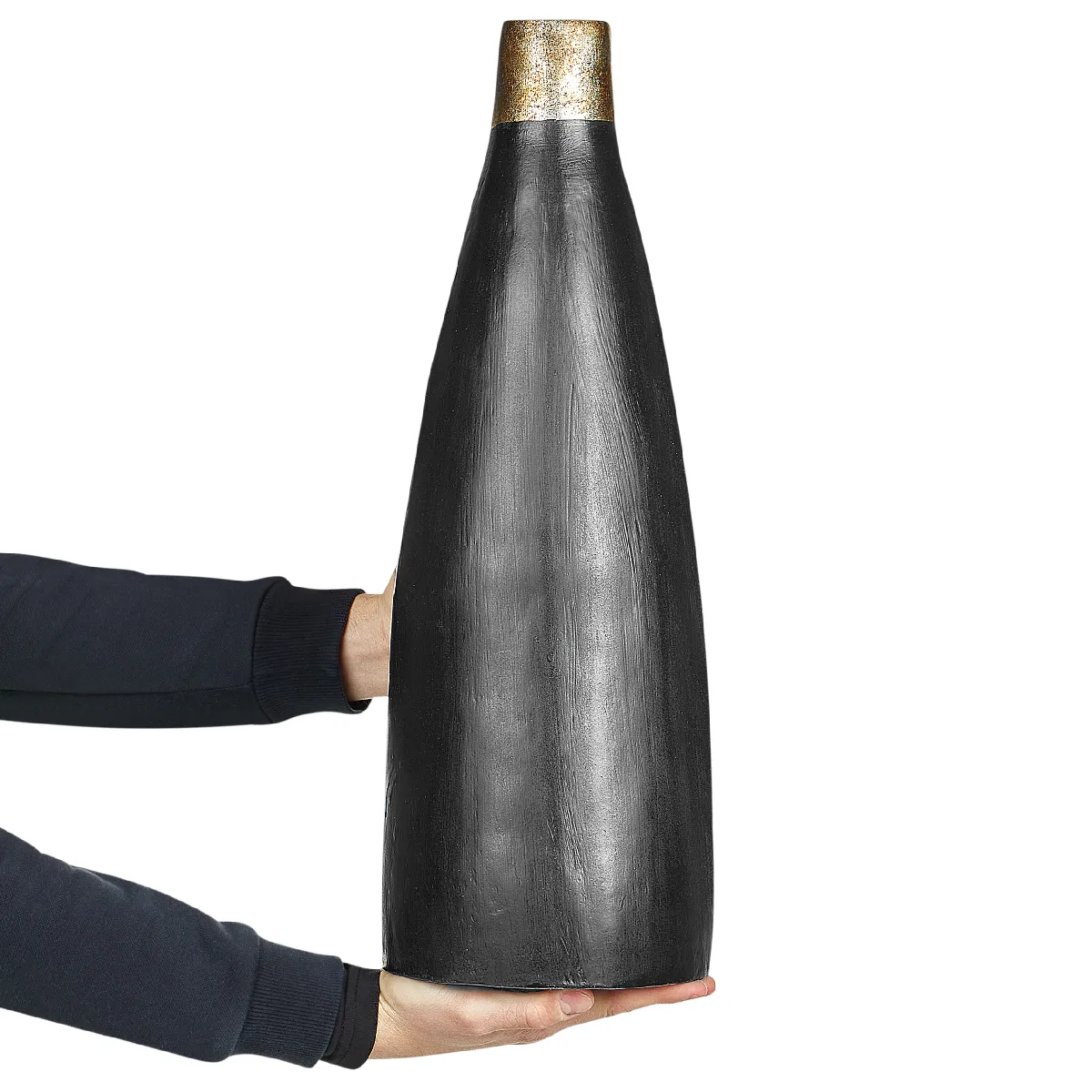 Beliani Vase Émona - Céramique Noir 54 cm