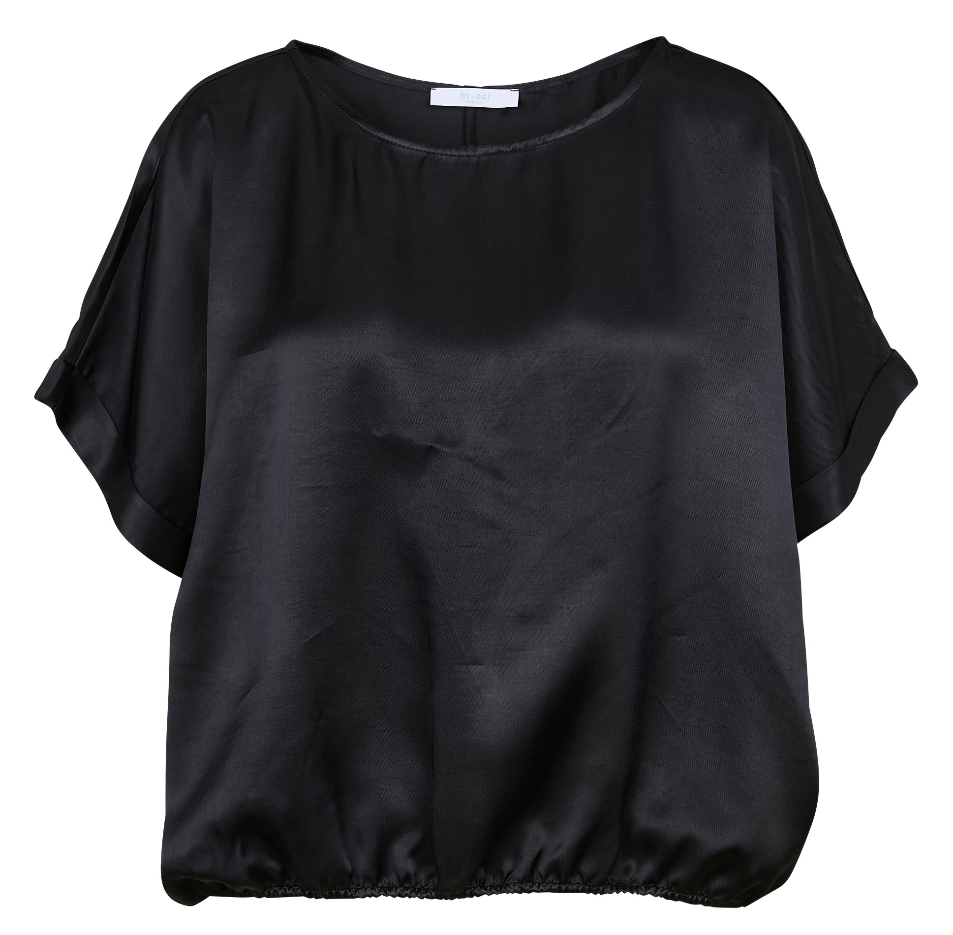 LUMA - Top col rond satiné | Bleu