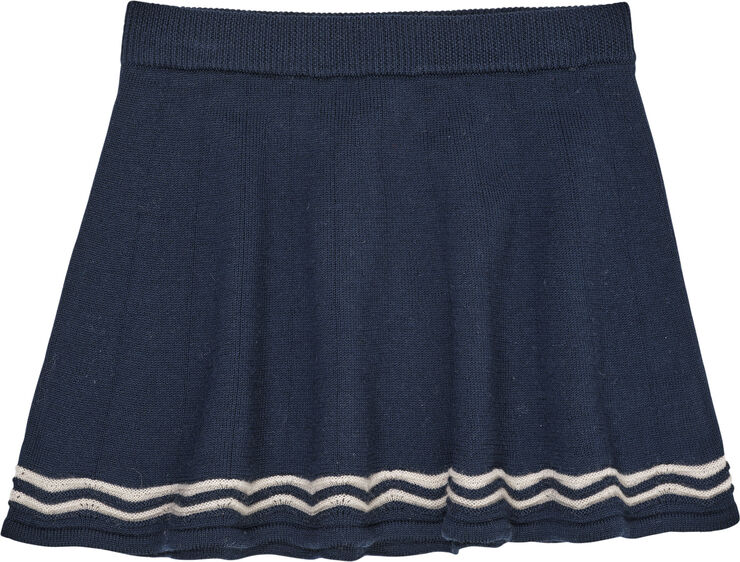 Copenhagen Colors MERINO LT. KNITTED TENNIS SKIRT Navy/cream combi