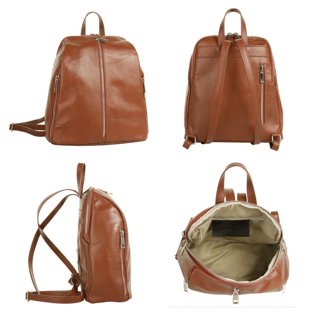 Samantha Look Cityrucksack echt Leder, Made in Italy