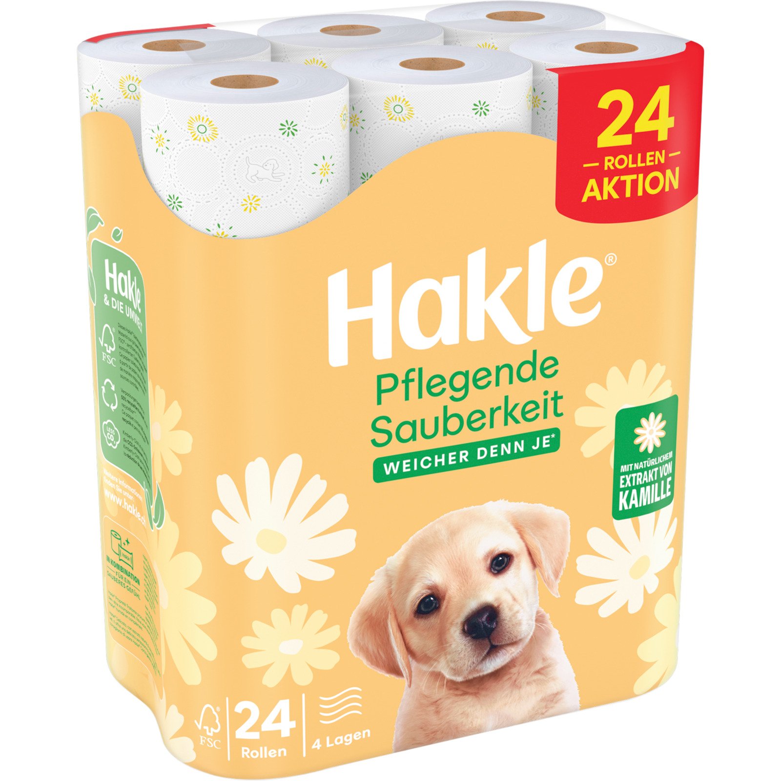 Hakle Toilettenpapier 4-lagig Pflegende Sauberkeit