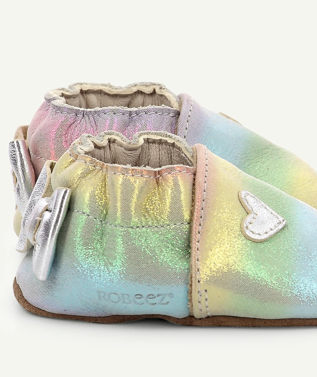 ROBEEZCHAUSSONS BÉBÉ MULTICOLOR EN CUIR AVEC COEUR