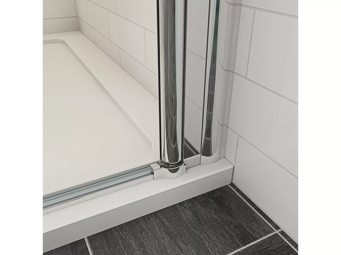 AICA porte de douche 90x197cm en verre anticalcaire et clair