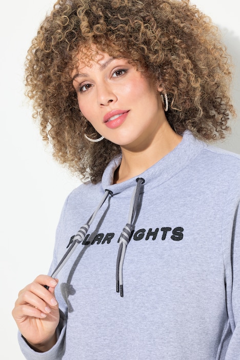 Sweater, Schriftmotiv, Stehkragen, Langarm