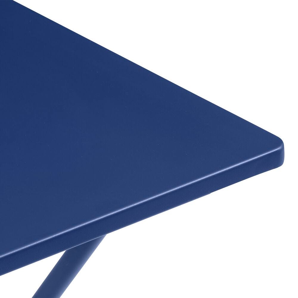 Set 1 quadratischer klappbarer Gartentisch, 2 ultrakompakte Klappstühle Balcony Stahl Indigo-Indigo