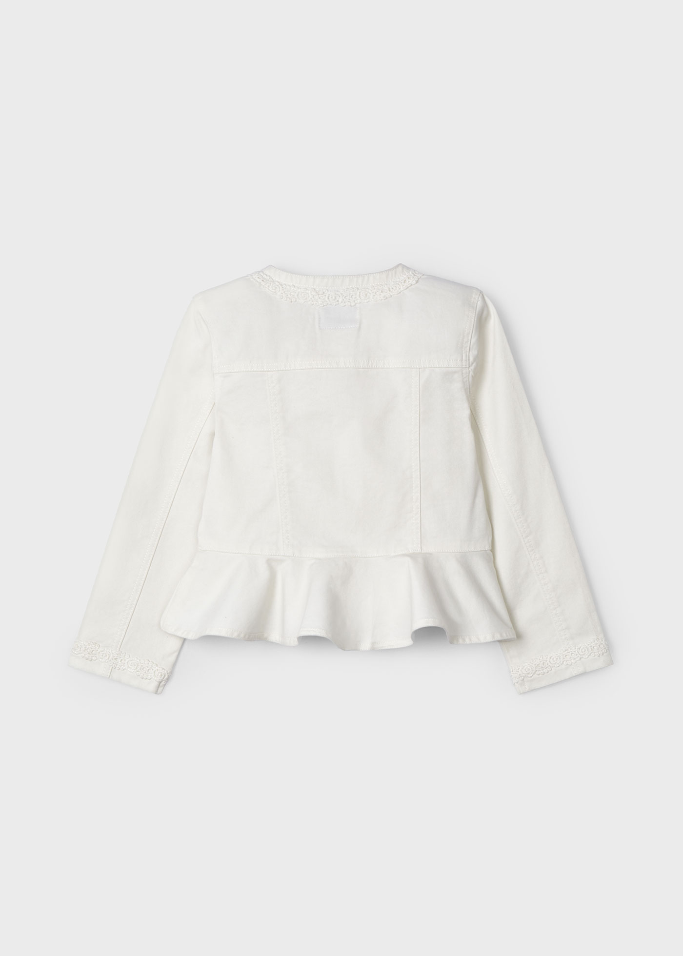 Jaqueta de sarja creme para meninas