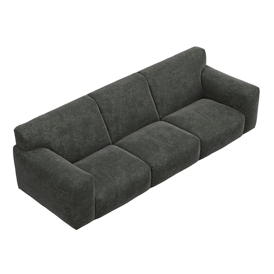 Vesta 4-seter I Tekstil Eros Antracit, standardsøm, sort metallben 10 cm, Comfort CM