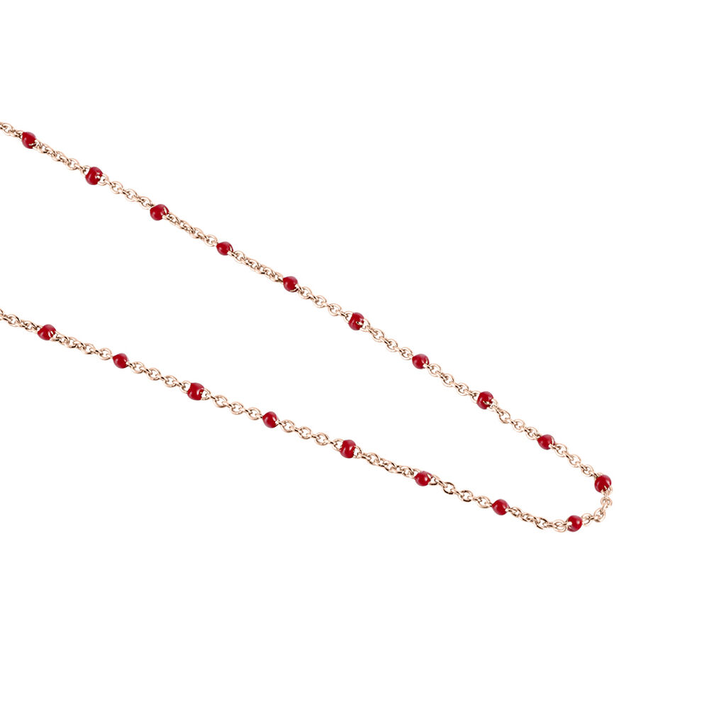 Collier Argent Rose Polka