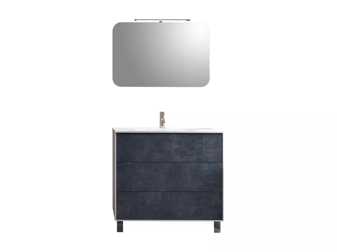 Ensemble de salle de bain 4 pièces IGEA bleu pierre