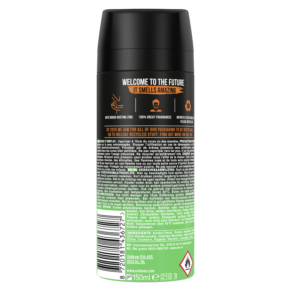 6x Axe Deodorant Bodyspray Jungle Fresh150 ml