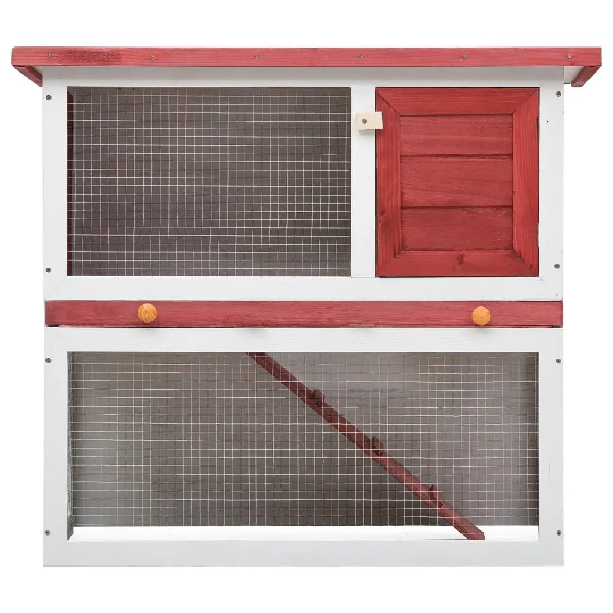 Helloshop26 Clapier extérieur 1 porte 90 x 45 x 80 cm Rouge