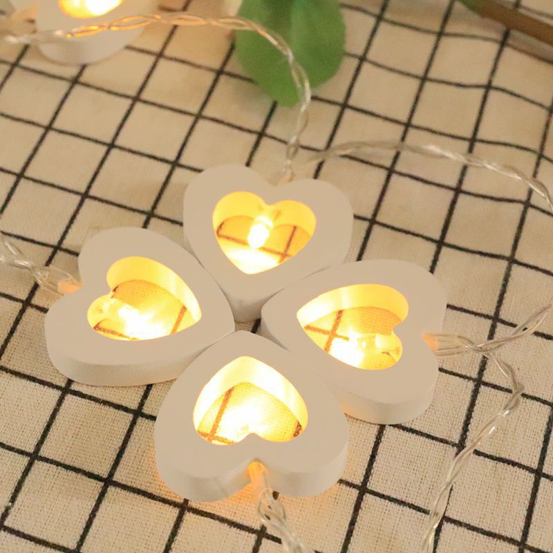 (1.2m) 10 LED's Romantische Holz Party Deko Lichterkette Herz Beleuchtung für Hochzeit / Valentinstag / Hochzeit (Batteriebetrieben) - Warmweiss