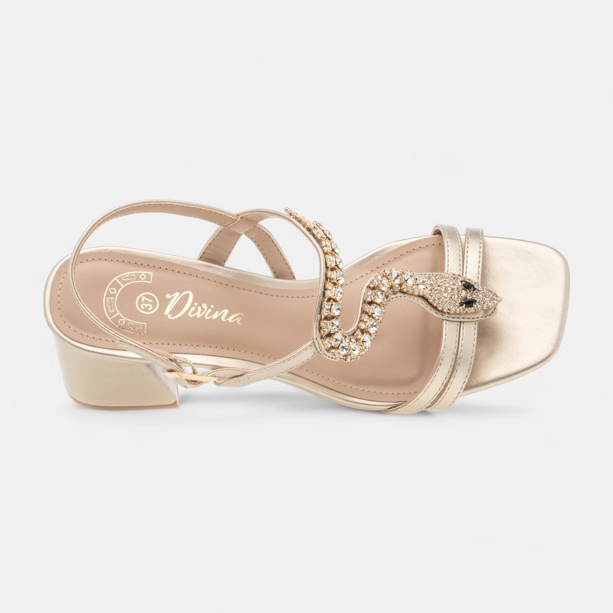 Nu-pieds à talon Femme or