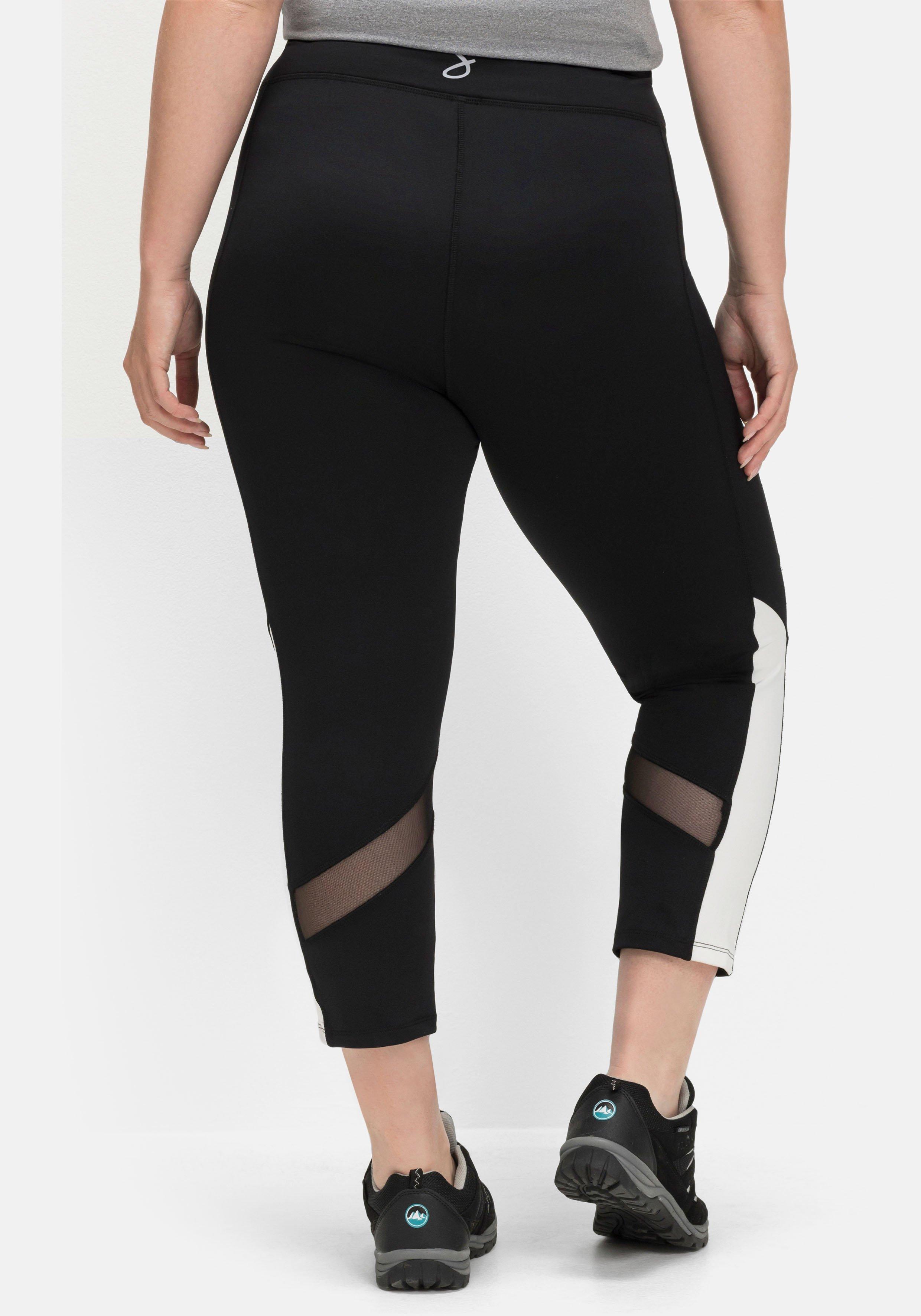 Funktionsleggings in 3/4-Länge, mit Mesh-Einsatz
