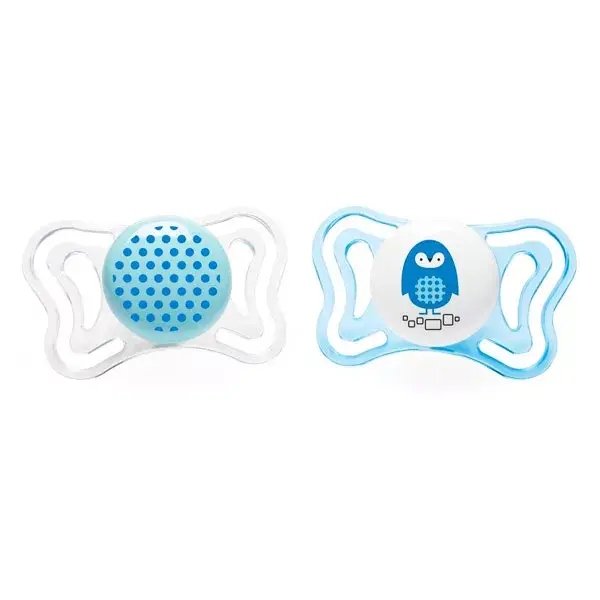 Chupeta Chicco Physio Light de Silicone +2m Azul Pacote com 2