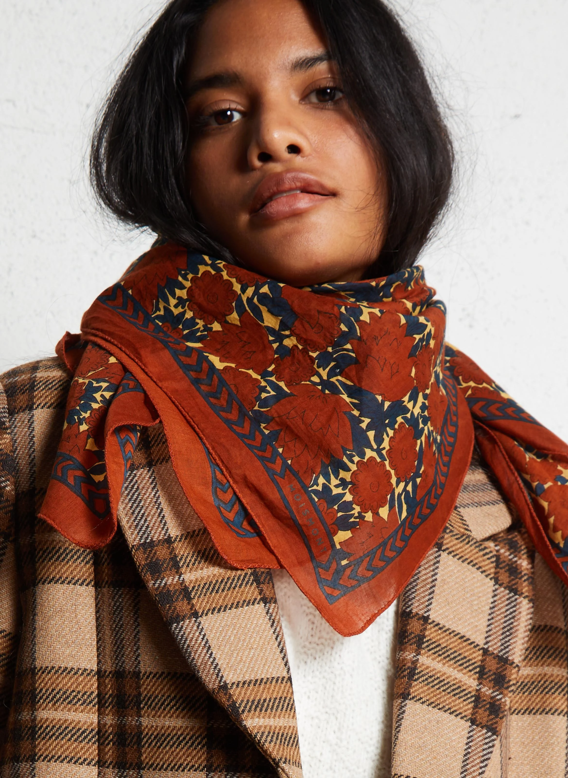 N°680 - Foulard en coton | Rouge