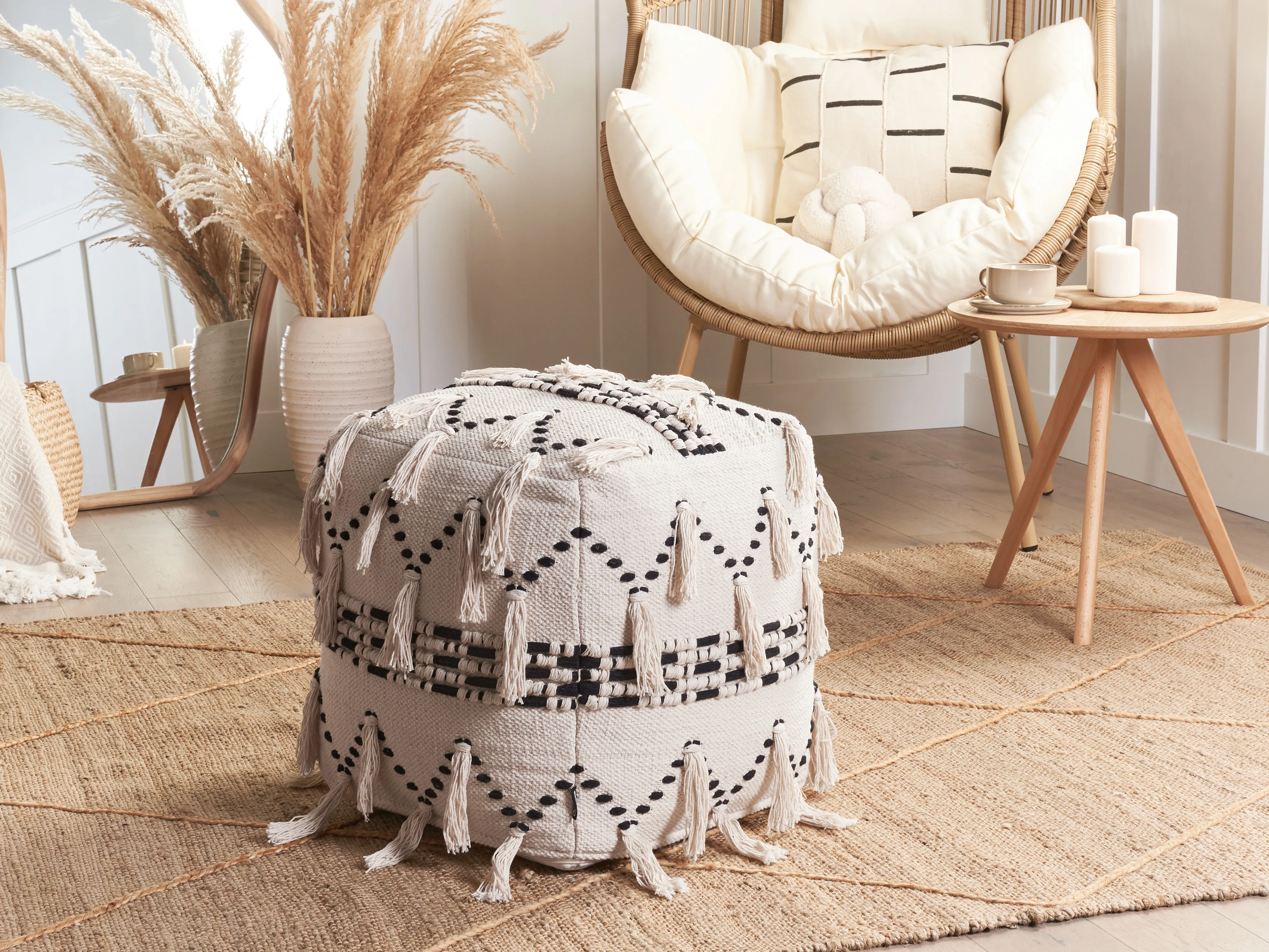 Poef THONDI Katoen Beige