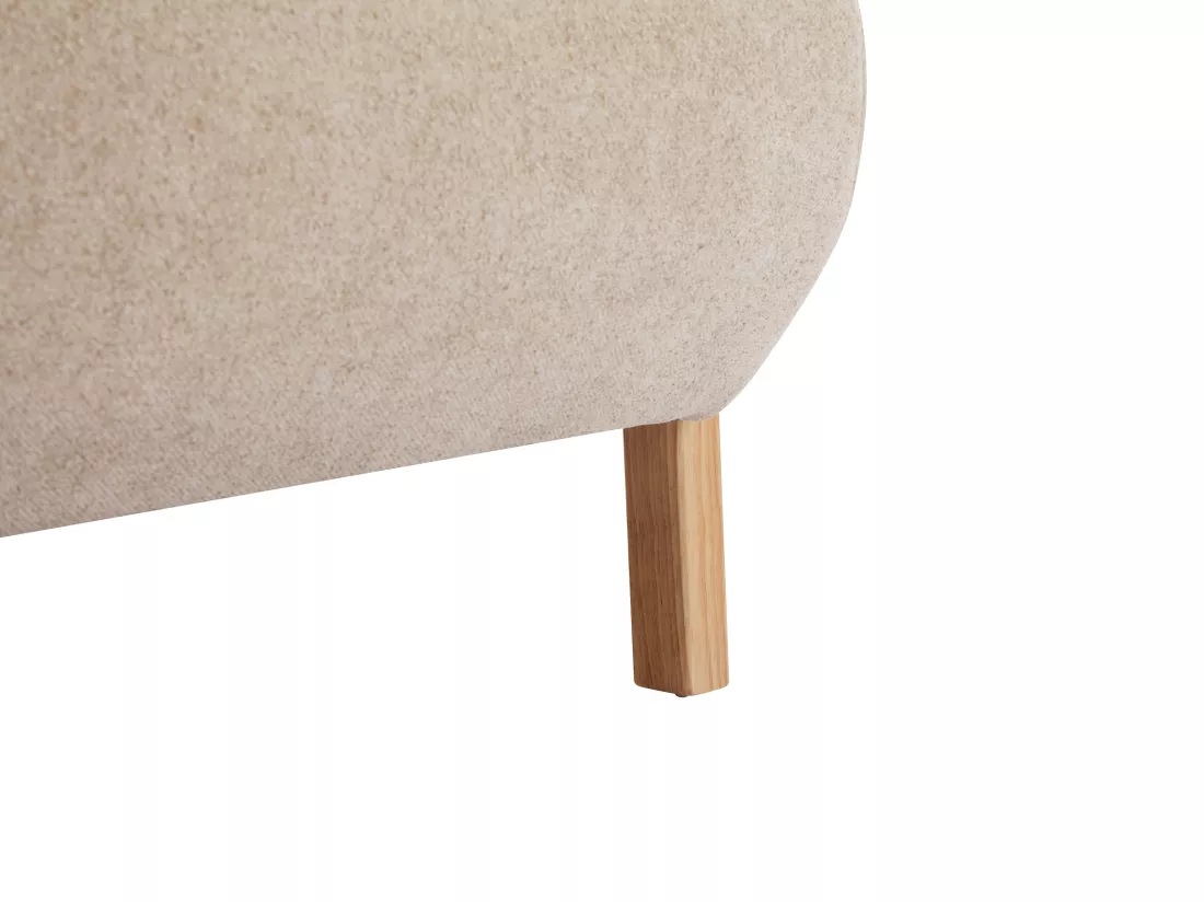Canapé 2 places en tissu beige et bois JULOMO