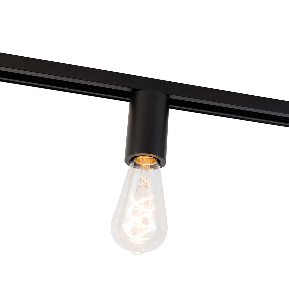 E27 fitting met rail ophanging voor 1-fase rail zwart - Iconic Jeana